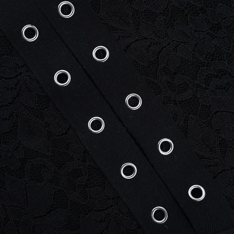 Siren Chic: Black Lace Halter Mini Dress with Corset Details – Your Go-To for Fall Nights & Party Season