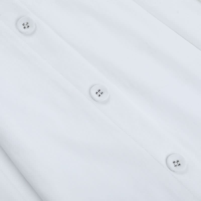 Effortless White Button-Front Maxi Dress with Tie-Front Detail - Your Resort & Layering Essential