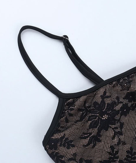 Alluring Black Floral Lace Slip Mini Dress - Chic Bodycon Cami for Fall Nights & Holiday Parties