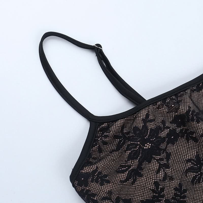 Alluring Black Floral Lace Slip Mini Dress - Chic Bodycon Cami for Fall Nights & Holiday Parties