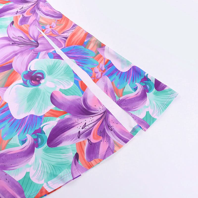 Tropical Bloom Cowl Neck Maxi Dress with Cross Back & Slit | Your Fall Getaway & Resort Essential