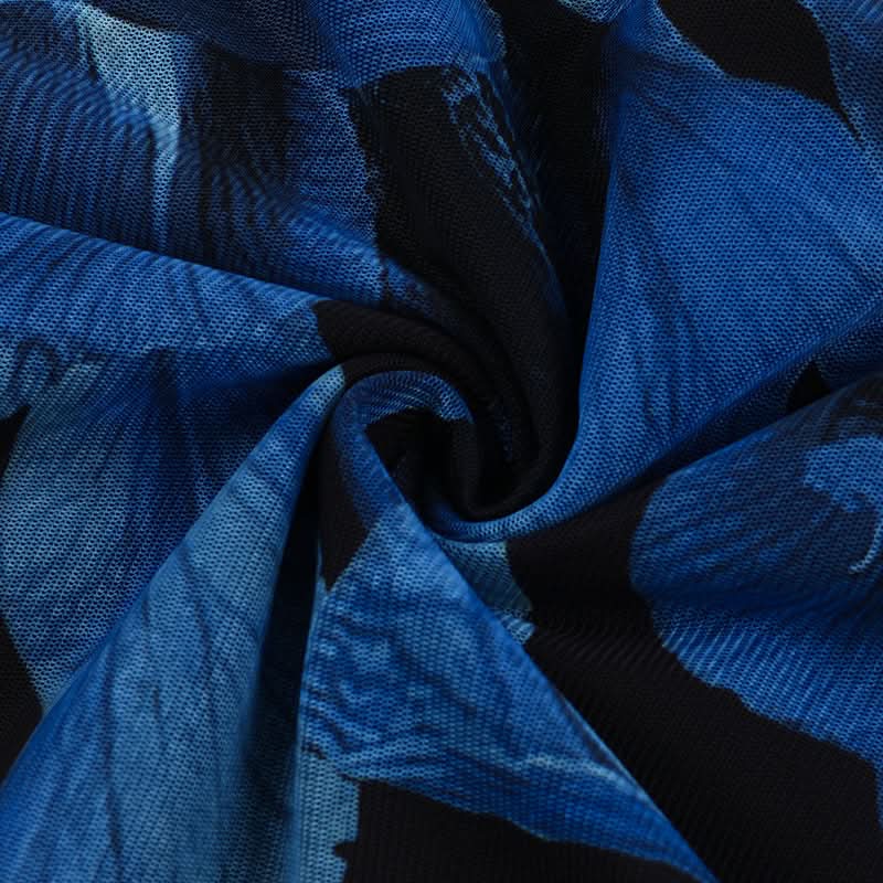 Enchanting Cobalt Floral Mesh Maxi Dress - Your Statement Piece for Fall & Holiday Galas