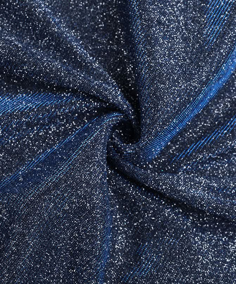 Radiant Midnight Blue Sparkle Maxi Dress | Backless A-Line Gown for Holiday Parties & NYE