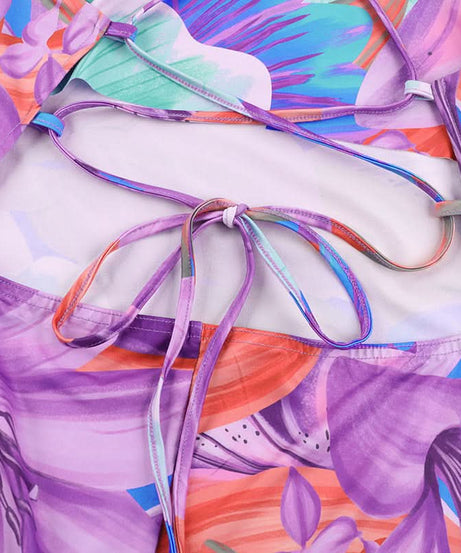 Tropical Bloom Cowl Neck Maxi Dress with Cross Back & Slit | Your Fall Getaway & Resort Essential