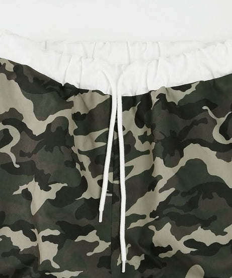 Women's Urban Camo Cargo Shorts | Chic Drawstring Bermuda with Tie Pockets for Fall