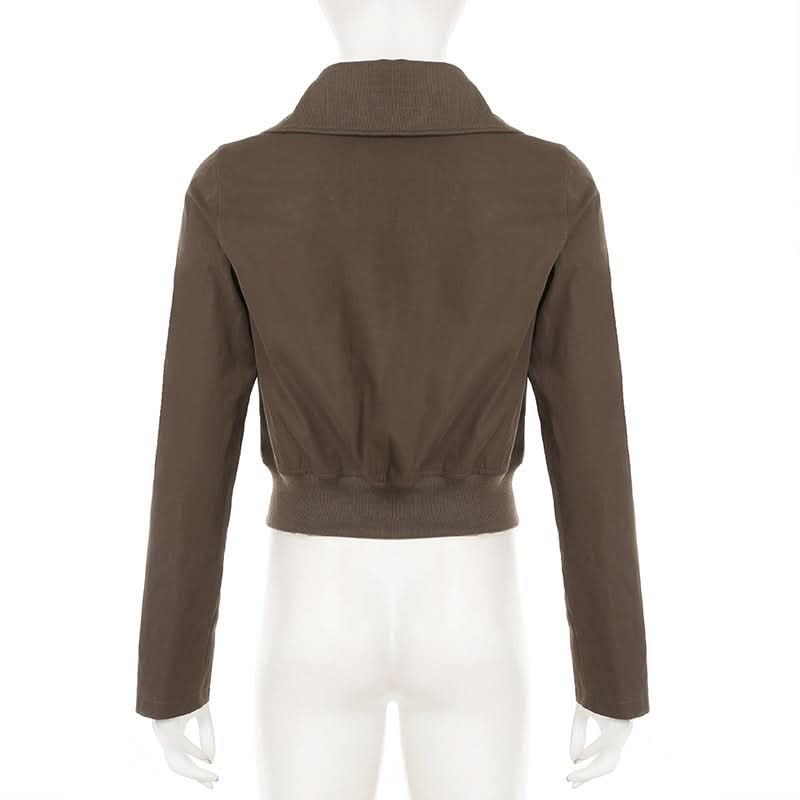 Chic Fall Essential: Women's Cropped Utility Bomber Jacket