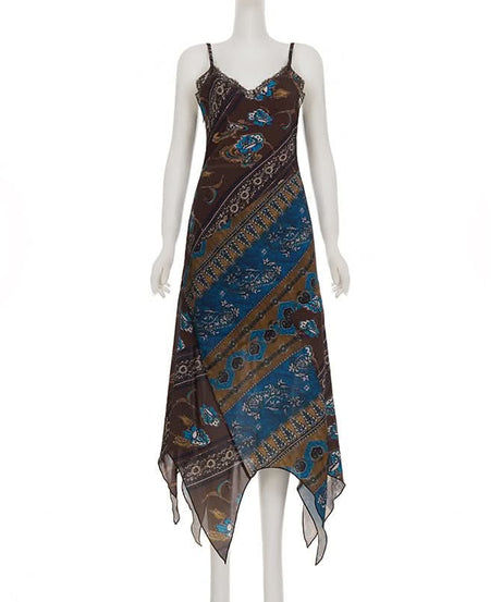Fall Bohemian Dreams Lace-Trim Maxi Dress - Handkerchief Hem