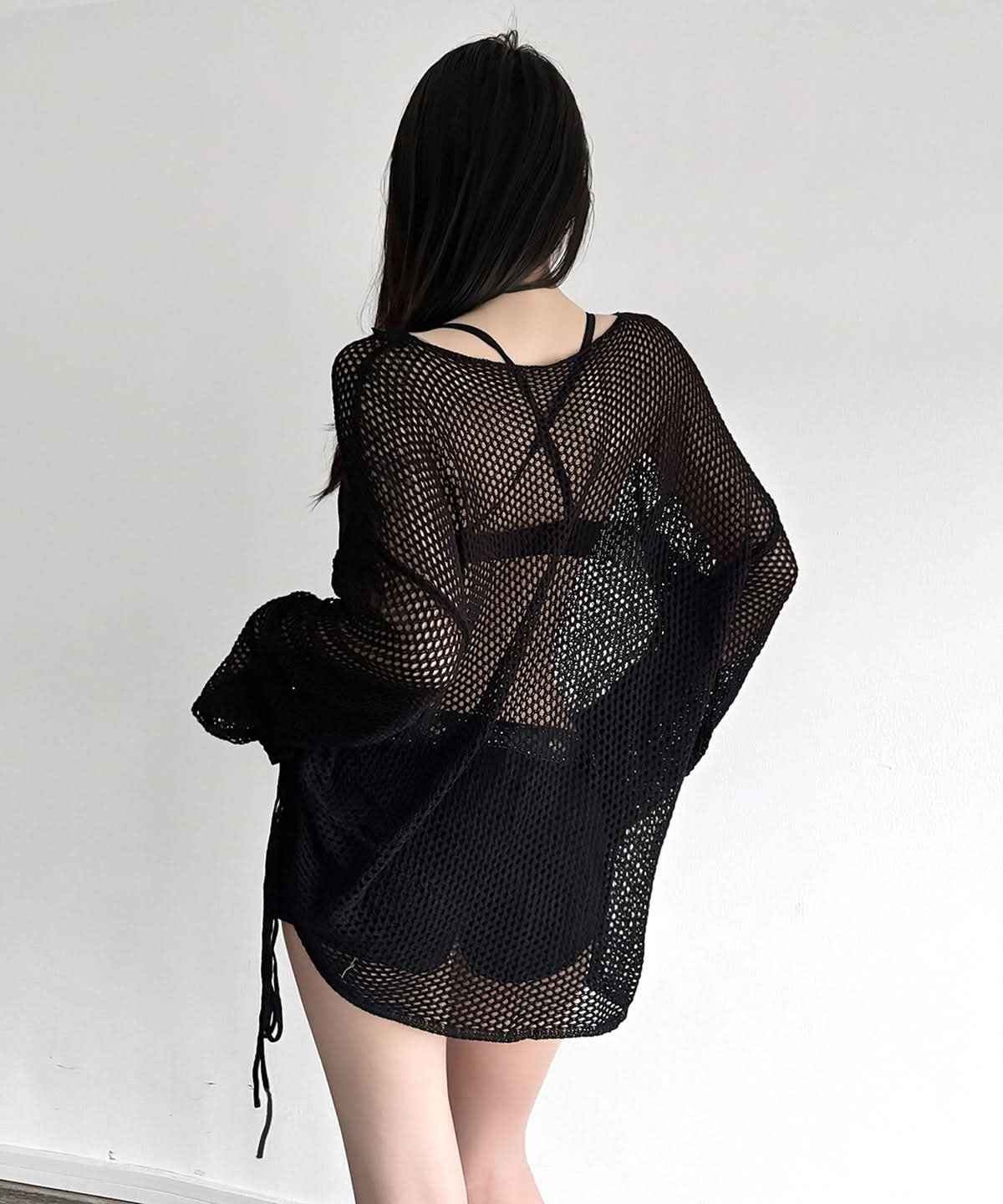 Dare to Wear: Edgy Mesh Cross Oversized Top - Your Fall & Halloween Statement Piece