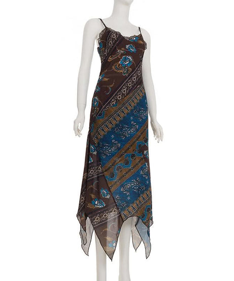 Fall Bohemian Dreams Lace-Trim Maxi Dress - Handkerchief Hem