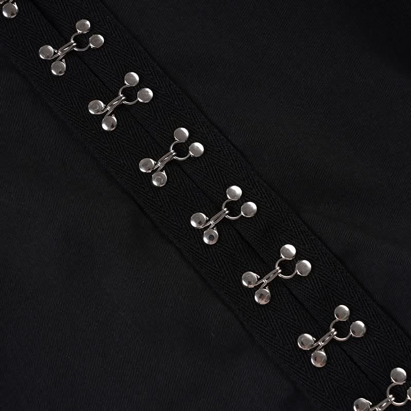 Enchanting Black Cold Shoulder Top | Gothic Keyhole Blouse with Statement Sleeves & Hook Closures - Perfect for Fall & Halloween