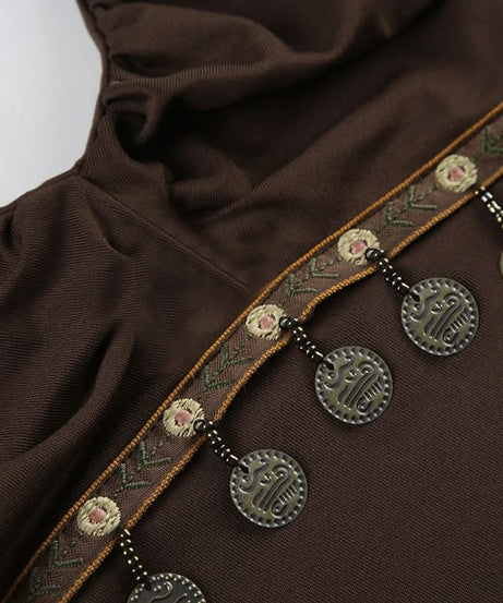 Dazzling Bohemian Coin Halter Top for Women | V-Neck Backless Fall & Vacation Style