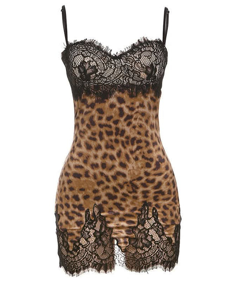 Sultry Leopard Print & Lace Babydoll Lingerie – Your Perfect Fall Night Indulgence