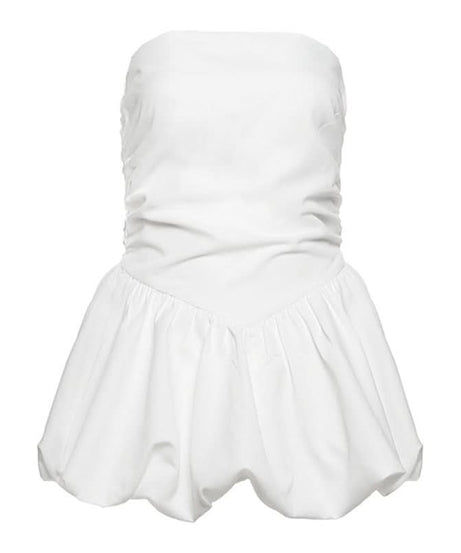Chic White Ruched Peplum Strapless Top – Your Fall & Holiday Statement Piece