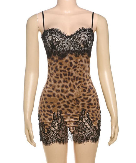 Sultry Leopard Print & Lace Babydoll Lingerie – Your Perfect Fall Night Indulgence