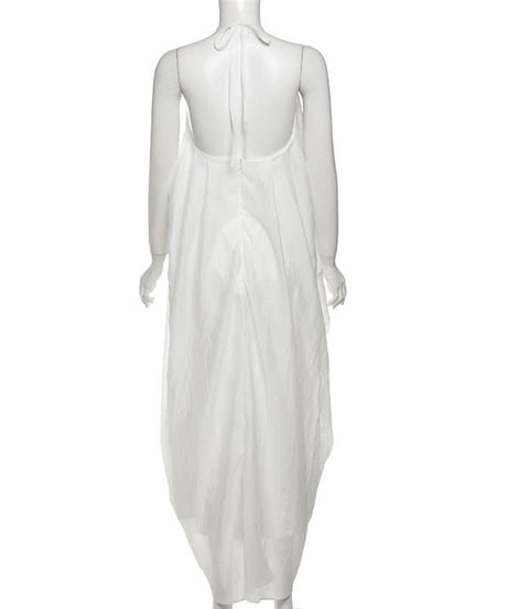 Ethereal White Halter Maxi Dress: Your Chic Escape for Fall & Winter Getaways