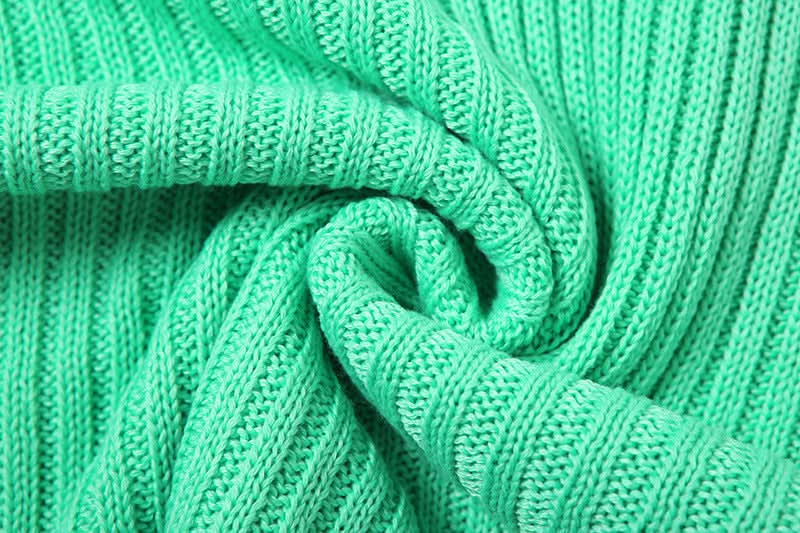 Coastal Chic Mint Green Braided Cut-Out Maxi Dress – Ribbed Knit V-Neck & Slit – Fall Getaway Ready