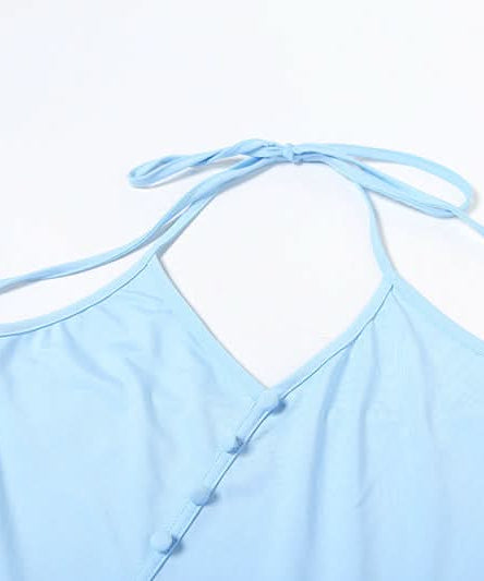 Flirty Sky Blue Ruffle Halter Mini Dress - Your Must-Have for Sunny Getaways & Resort Chic