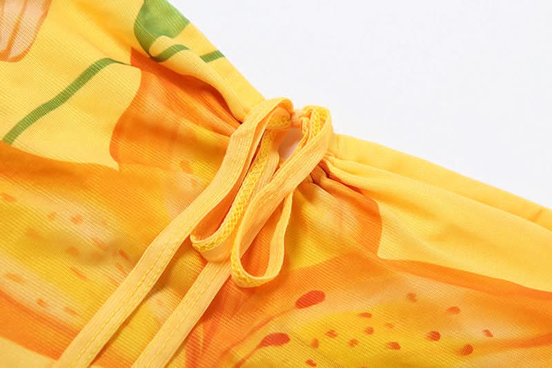 Fall Getaway Golden Lily Tie-Front Tube Top - Chic Strapless Crop for Sunny Escapes