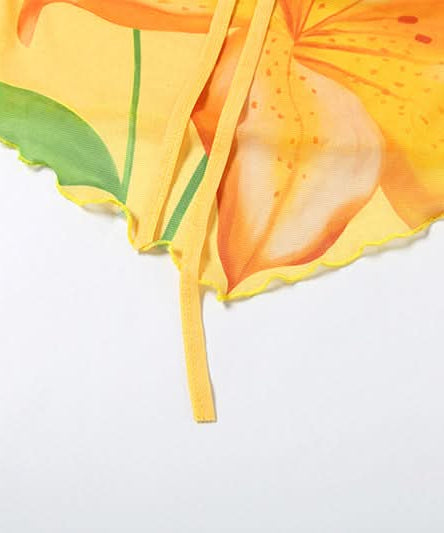 Fall Getaway Golden Lily Tie-Front Tube Top - Chic Strapless Crop for Sunny Escapes