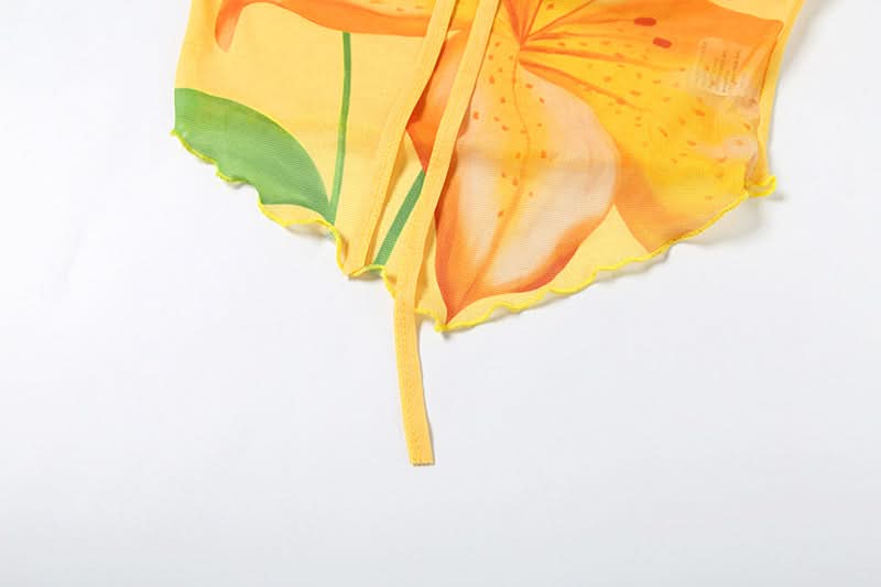 Fall Getaway Golden Lily Tie-Front Tube Top - Chic Strapless Crop for Sunny Escapes