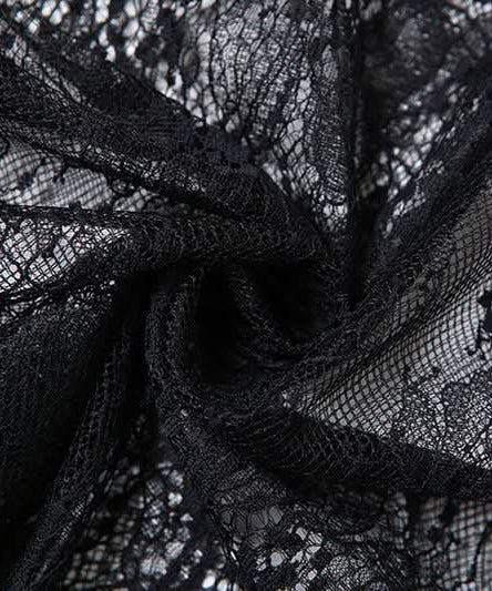 Gothic Chic Black Lace Ruched Maxi Dress - Your Ultimate Fall & Halloween Statement Piece