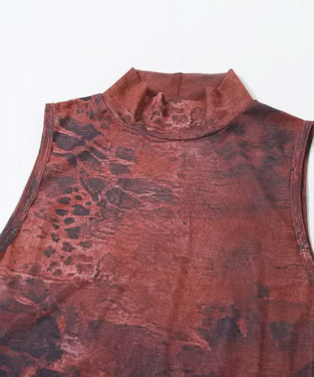 Fierce Instincts Sheer Mesh Mock Neck Maxi Set - Animal Print Party & Resort Ready