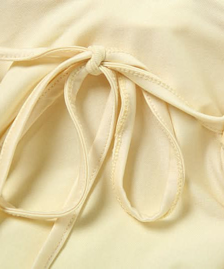 Buttercream Dream: Elegant Off-Shoulder Rosette Ruched Mini Dress - Your Chic Choice for Fall & Holiday Parties