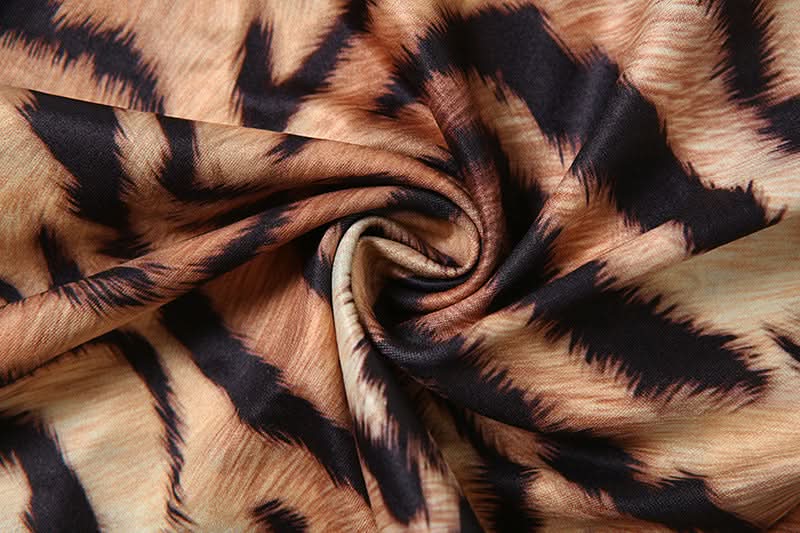 Savage Chic Tiger Print Sweetheart Tie-Front Bandeau Top - Fall & Holiday Statement Piece