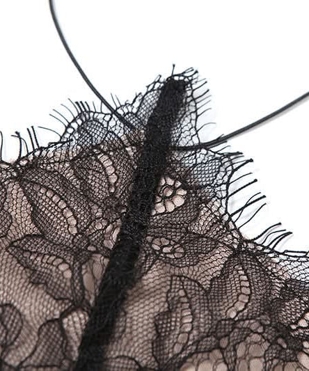 Alluring Black Lace Halter Corset Top – Fall Night Out & Halloween Party Essential