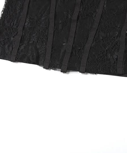 Alluring Black Lace Halter Corset Top – Fall Night Out & Halloween Party Essential
