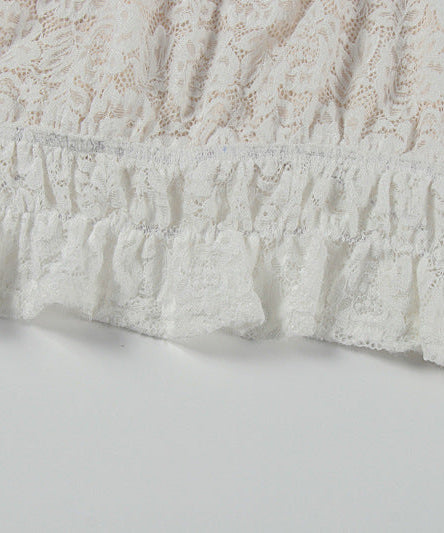 Elegant Cream Lace Halter Crop Top & Maxi Skirt Set | Chic for Fall Getaways & Resort Vacations