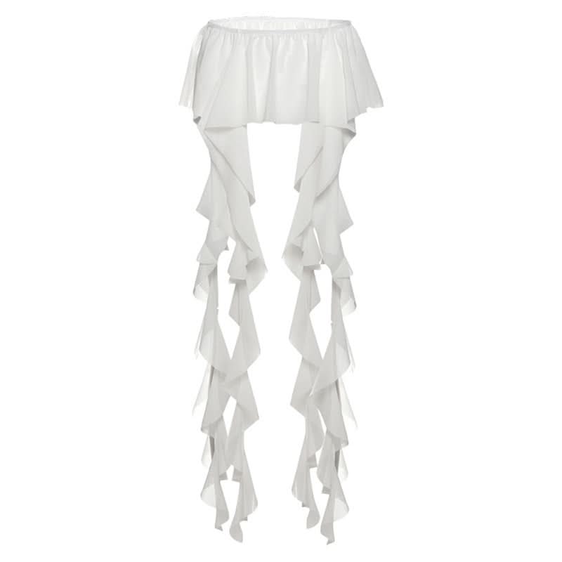 Fiery Red Ruffle Fringe Waist Wrap - Festival, Rave & Halloween Statement