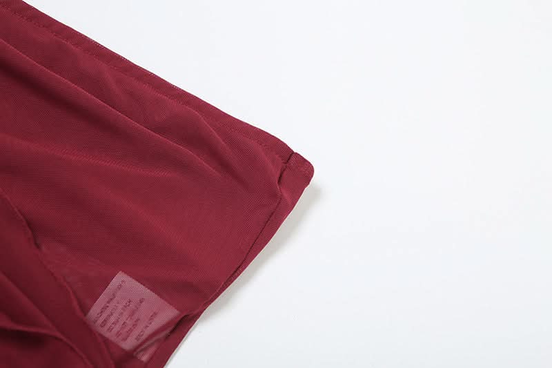 Edgy Black Mesh Tie-Front Tube Top - Your Fall & Halloween Party Statement Piece