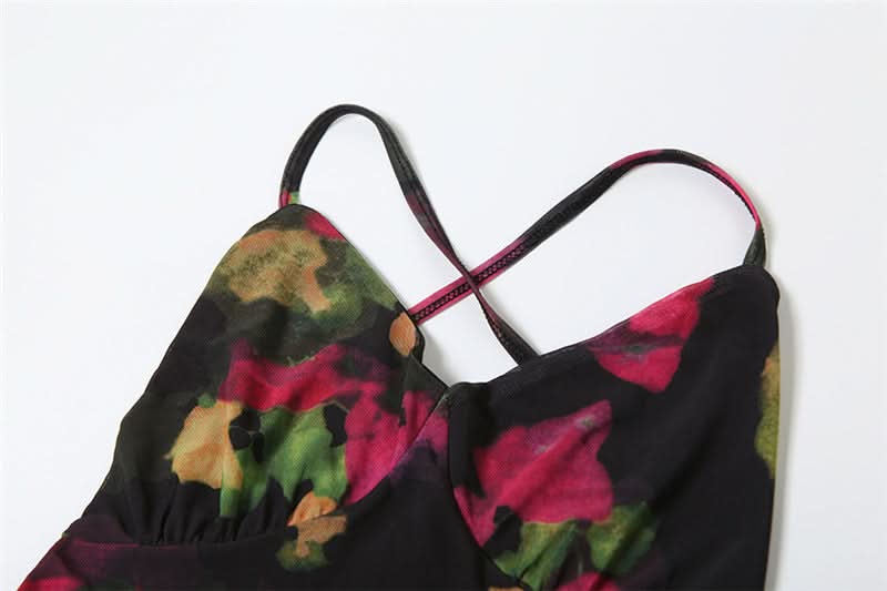 Elegant Autumn Bloom Cross-Back V-Neck Maxi Dress – Fall Floral Chic