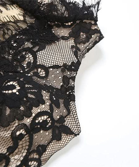 Alluring Black Lace Illusion Midi Dress | Fall & Holiday Soirée Elegance