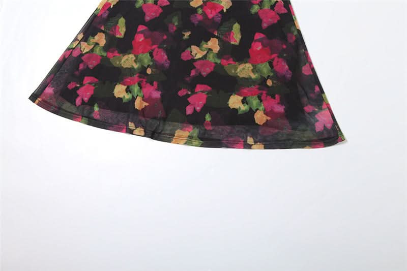 Elegant Autumn Bloom Cross-Back V-Neck Maxi Dress – Fall Floral Chic