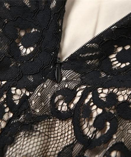 Alluring Black Lace Illusion Midi Dress | Fall & Holiday Soirée Elegance