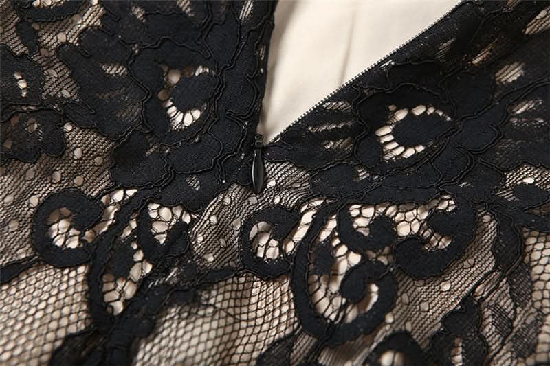 Alluring Black Lace Illusion Midi Dress | Fall & Holiday Soirée Elegance