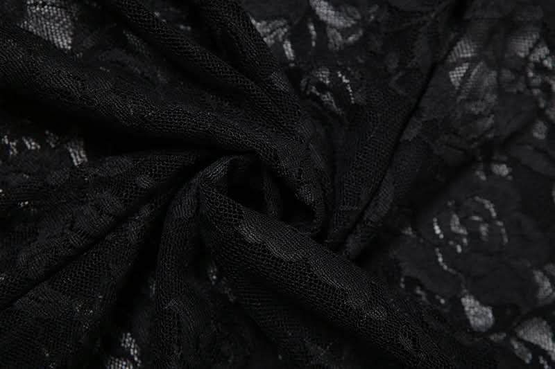 Enchanting Black Lace Corset Maxi Dress - Sheer Skirt for Fall Evenings & Holiday Parties