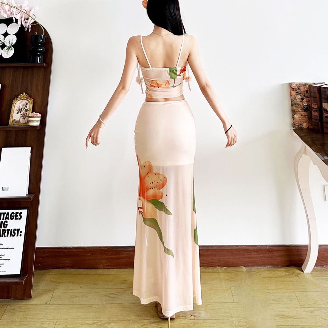 Blush Bloom Ruched Mesh Maxi Skirt with Sassy Slit - Your Fall Getaway Essential