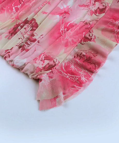 Coastal Charm Pink Floral Mini Dress | Halter Ruched Cut-Out & Starfish Detail - Your Ultimate Vacation Getaway Style