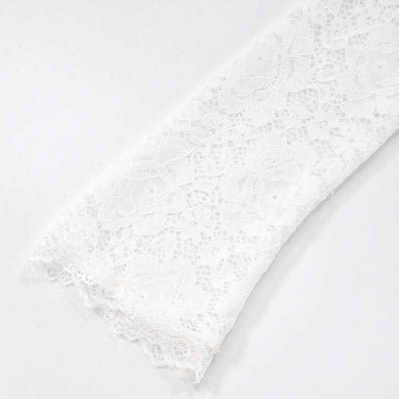 Coquette Bow-Front Lace Crop Top | Off-Shoulder Cutout Long Sleeve for Fall Nights