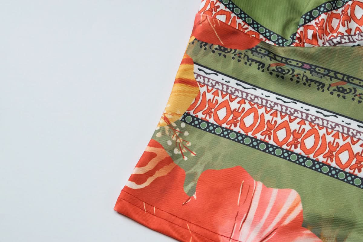 Tropical Escape Floral Leopard Halter Maxi Skirt Set - Your Fall Getaway Essential