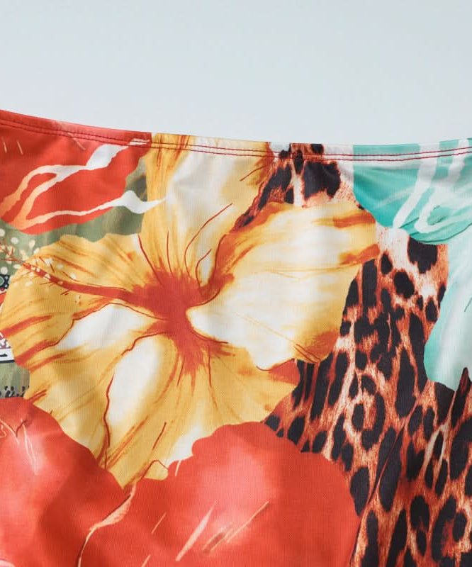 Tropical Escape Floral Leopard Halter Maxi Skirt Set - Your Fall Getaway Essential