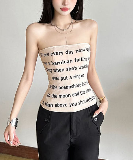“What's Your Story” Graphic Text Tube Top - Chic Strapless Bandeau for Fall Style & Layering