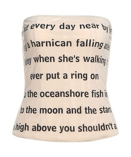 “What's Your Story” Graphic Text Tube Top - Chic Strapless Bandeau for Fall Style & Layering