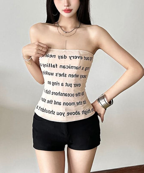“What's Your Story” Graphic Text Tube Top - Chic Strapless Bandeau for Fall Style & Layering