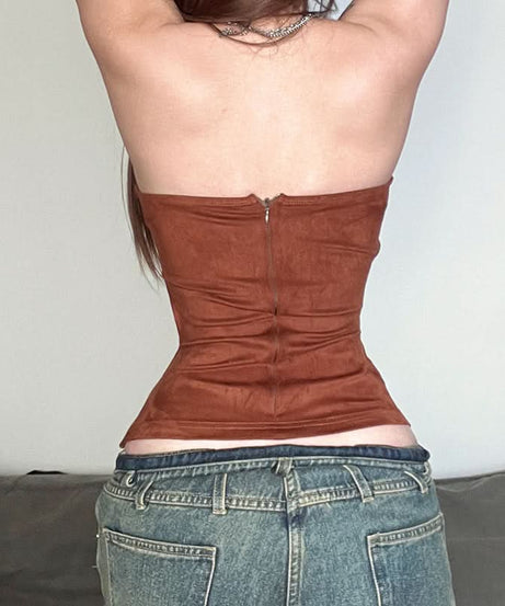 Rogue Studded Wrap Bandeau Top - Edgy Y2K Cut-Out for Fall Nights