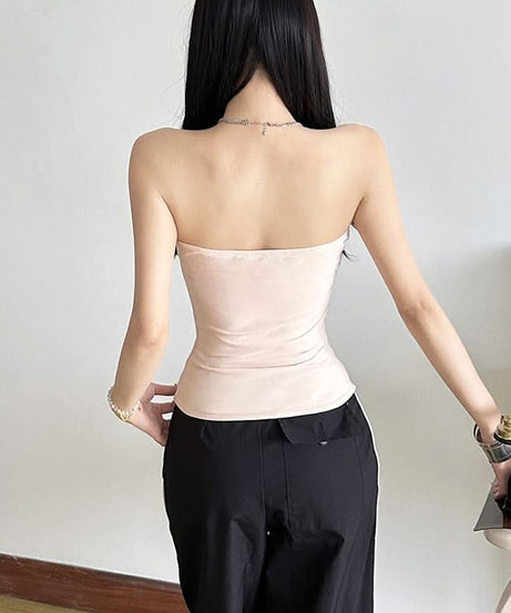 “What's Your Story” Graphic Text Tube Top - Chic Strapless Bandeau for Fall Style & Layering