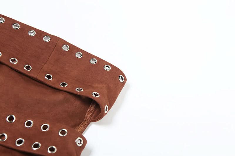 Rogue Studded Wrap Bandeau Top - Edgy Y2K Cut-Out for Fall Nights